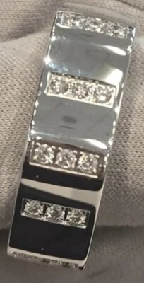 Б/у MONTBLANC 4810 8 ММ БЕЛОЕ ЗОЛОТО КРУГЛОЙ ОГРАНКИ БРИЛЛИАНТ КОЛЬЦО РАЗМЕР 66 ММ $9800 - Изображение 1 из 4