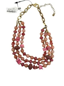 Free People Multicolor Layered Beaded Necklace With Gold-Tone Chain & Adjustable - Picture 1 of 6