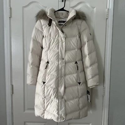 Abrigo largo acolchado bereber de plumón pesado Lauren Ralph imitación sudadera con capucha XXS Foto 1 de 4