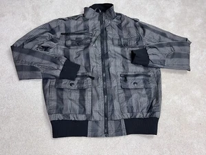 Brooklyn XPRESS Jacket Mens Extra Large Black Gray Coat Plaid Windbreaker - Picture 1 of 14