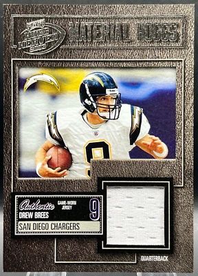 2003 Playoff Hogg Heaven Drew Brees Jersey # 9/125 NM+ Game Used Chargers Patch - Image 1 of 2