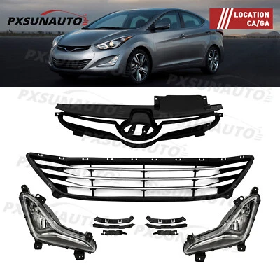 Fit For 2014 2015 2016 Hyundai Elantra Bumper Grille Fog lamp Bumper Bracket Kit - Image 1 of 4