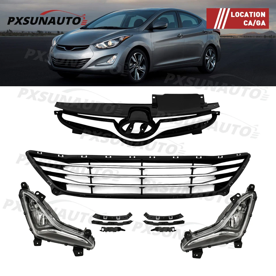 Fit For 2014 2015 2016 Hyundai Elantra Bumper Grille Fog lamp Bumper Bracket Kit - Image 1 of 4