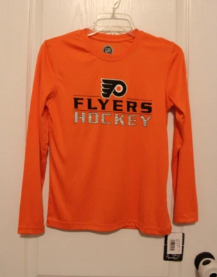 NWT Philadelphia Flyers NHL Hockey Long Sleeve Performance T-Shirt Boys M 10/12 - Image 1 of 4