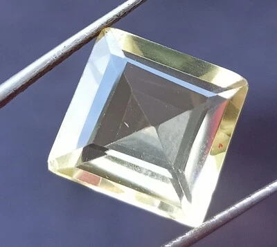 Piedra preciosa suelta de corte cuadrado facetado de topacio amarillo de 8,10 quilates KT142 Foto 1 de 4