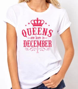 Queens Are Born in December Damen T-Shirt. Geburtstag Mädchen. geschenk für sie. S-3XL - Bild 1 von 10