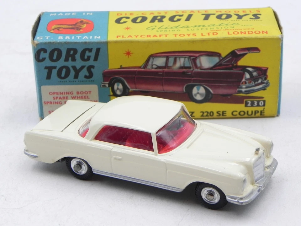 Corgi Toys 230 Mercedes Benz 220 SE coupe' in scatola w/ box die cast  - Immagine 1 di 4