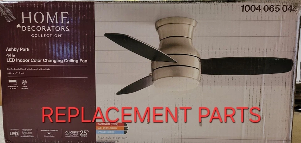 Home Decorators Ashby Park 44" Brushed Nickel Ceiling Fan Replacement Parts Only - Image 1 of 1