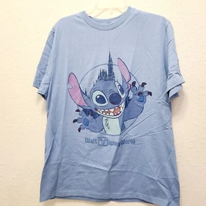 GRANDE Camisa Parque Walt Disney World Adulto Puntada Azul Castillo Mickey Mouse Camiseta - Imagen 1 de 3