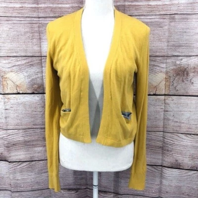 Anthropologie Monogram HWR 缎面花卉印花内衬开衫毛衣 XS 码 — 第 1/4 张图片