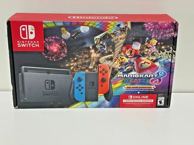 *New* Nintendo Switch + Mario Kart 8 Deluxe Console Bundle + 3month Subscription - Image 1 of 3