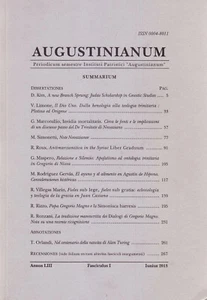 Augustinianum Annus LIII, Fasciculus I, Iunius 2013 - Padri della Chiesa - Imagen 1 de 1