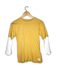 Cotton On Kids Layered Long Sleeve Tee in Gold and Off-White Size 9-10 - Picture 1 of 5