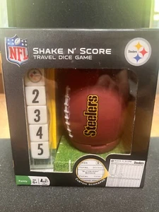 JUEGO DADOS DE VIAJE PITTSBURGH STEELERS BATIR Y ANOTAR NUEVO EN EL EMBALAJE - Imagen 1 de 6
