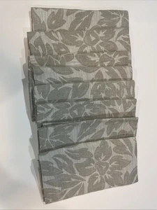 8 Deborah Rhode Napkins Jacquard 22 x 22" Taupe Leaves RARE! #410 - Picture 1 of 6