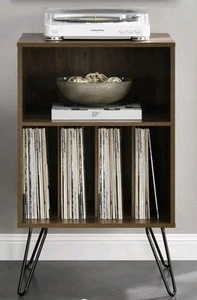 Wooden Industrial Vinyl LP Record Player Storage Stand Hairpin Legs Custom Order - Picture 1 of 5