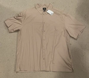 H&M hellbraun beige Kurzarm Hemd mit Knopfleiste Herren Größe Extra Large XL Relaxed Fit - Bild 1 von 3