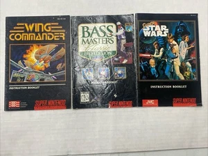 Lot Of 3 SNES INSTRUCTION Manual only Wing Commander Super Star Wars - Picture 1 of 2