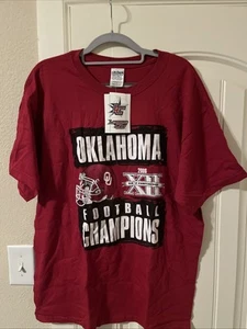 Oklahoma Sooners Mens Large Big 12 Championship T Shirt Burgundy Y2K 2006NWT - Picture 1 of 3