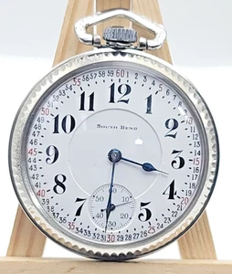 Reloj Bolsillo South Bend 21J 16s 227 Ferrocarril Raro Estrella Caja Inoxidable -SB8c - Imagen 1 de 9