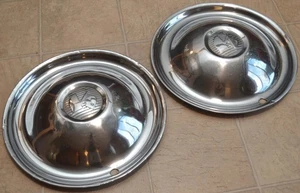 1951-1954 Kaiser Frazer 15" Hubcaps, OEM Wheel Cover Pair, 1952 1953 54 Henry J - Picture 1 of 6