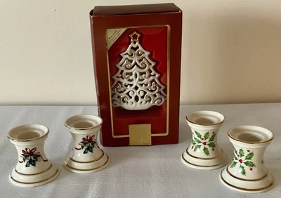 Lenox Navidad Lote de 4 Candelabros y Portavelas Lite *Hermoso* Foto 1 de 4