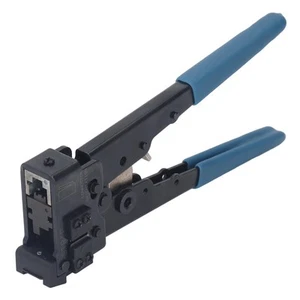 Network Crimper Carbon Steel Head Anti Slip Rubber Handle 8P Ratchet Struct FI - Afbeelding 1 van 23