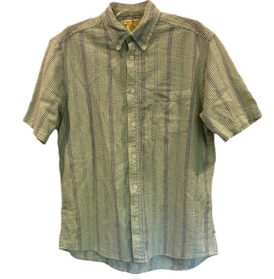 Vintage Duck Head Multi Striped Seersucker Short Sleeve Button Down Sz L - Image 1 of 4