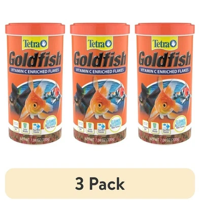 (3 pack) Tetra TetraFin Goldfish Flakes, Balanced Diet Fish Food, 7.06 oz.