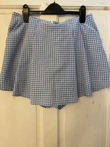 Zara Skort Blue Check Size M - Picture 1 of 4