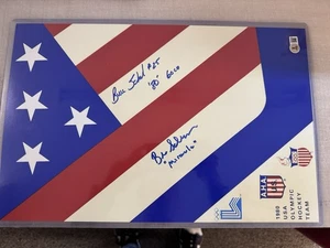 1980 USA Olympic Hockey Team Signed Display - Buzz Schneider & Billy Schneider  - Bild 1 von 3