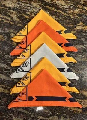 Boy Scouts of America - Cub Scout/Boy Scout  Neckerchiefs-Orange/Yellow/Grey-LOT - Image 1 of 4