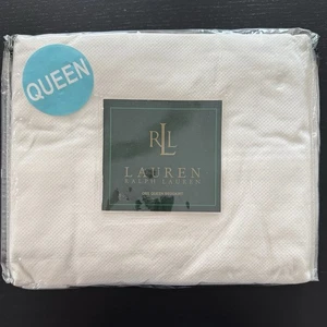 Ralph Lauren Wiltshire Pique QUEEN Bedskirt weiß 100% Baumwolle NEU - Bild 1 von 5