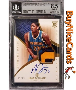 2012 Anthony Davis Panini Immaculate RC Rookie Patch Auto /99 # 134 BGS 8.5 / 10 - Picture 1 of 4