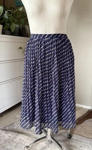 Coldwater Creek Blue and White Pleated Midi Skirt, plus size 1X - Picture 1 of 9