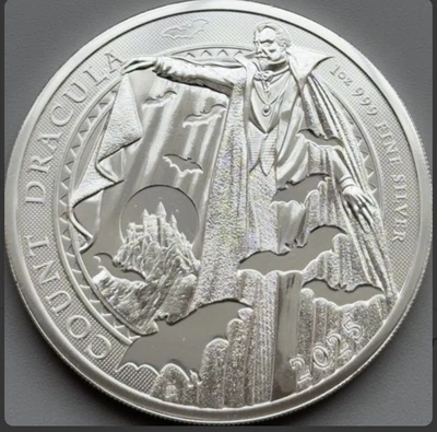 2025 Royal Mint Dracula 1oz Silver Bullion Coin with Capsule New - Image 1 of 2
