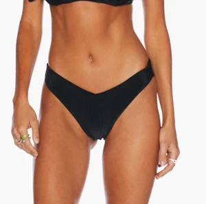 NEW BEACH RIOT 'Vanessa' High Cut Ribbed Bikini Bottoms Size XL Black $88 - Picture 1 of 4
