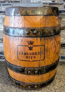Vintage Karlsberg Beer Company Wooden Barrel Advertising Display Antique - Picture 1 of 7