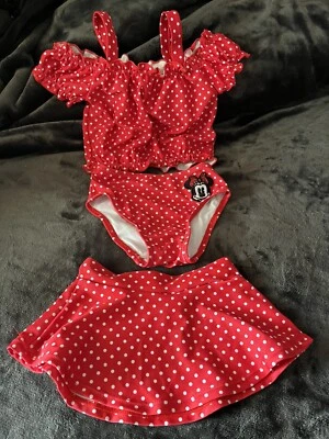 Traje de baño de tres piezas de Minnie Mouse de Disney Store talla 3 Foto 1 de 4