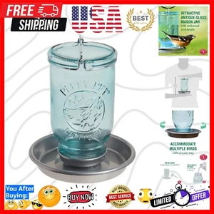 1 Mason Jar Wild Bird Waterer 783, Blue - Picture 1 of 9