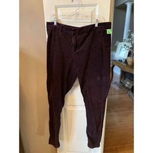 Kut from the Kloth Trouser Skinny Velour Women's 14 Burgundy Zip Stretch - Picture 1 of 3