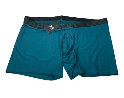 NWT Under Armour Mens UA Tech 6-inch Boxerjock Briefs 1 Pair  5XL Dark Team - Image 1 of 3