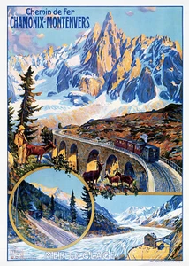Affiche chemin de fer Chamonix-Montenvers - Mer de Glace - Foto 1 di 1