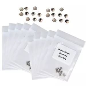 10 kits de botones linguales de ortodoncia dental AZDENT base redonda adhesiva para adherible - Imagen 1 de 7