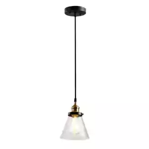 Cedar Hill 1-Light Black Pendant Light with Glass Shade Chandeliers Incandescent - Picture 1 of 8