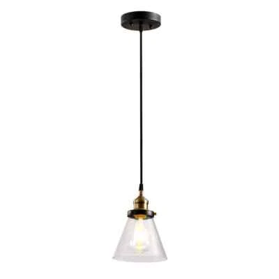 Cedar Hill 1-Light Black Pendant Light with Glass Shade Chandeliers Incandescent - Image 1 of 4