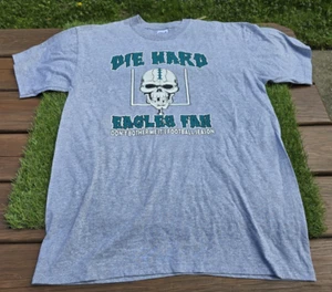 Vtg Philadelphia Eagles NFL Mens Tee Shirt Size L DIE HARD EAGLES FAN NOS Anvil - Picture 1 of 10