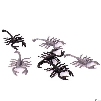 VEIL ENTERTAINMENT Insects Creepy Crawling Scorpions 2.75" Decoration Prop, 6 CT, Black Grey