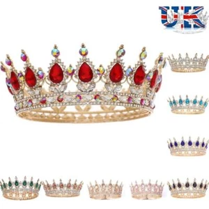 Pageant Queen Crown Cosplay Crystal Wedding Tiara for Princess Party - Picture 1 of 22