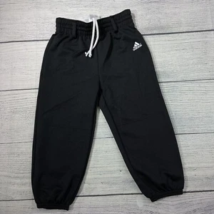 Adidas Sport Black Elastic Sport Pants Kids XS ActiveWear Training ClimaLite - Picture 1 of 12